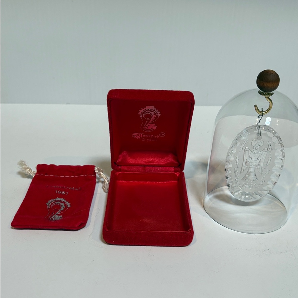 Waterford 1981 Crystal Ornament with Red Case and Dome